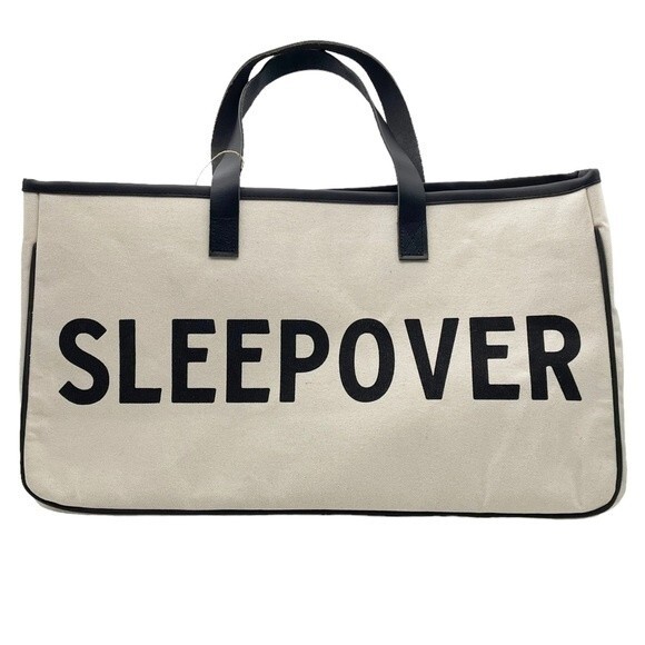 Santa Barbara Design Co Tote Canvas & Leather Sleepover Double Handled Tote Bag - Picture 3 of 11